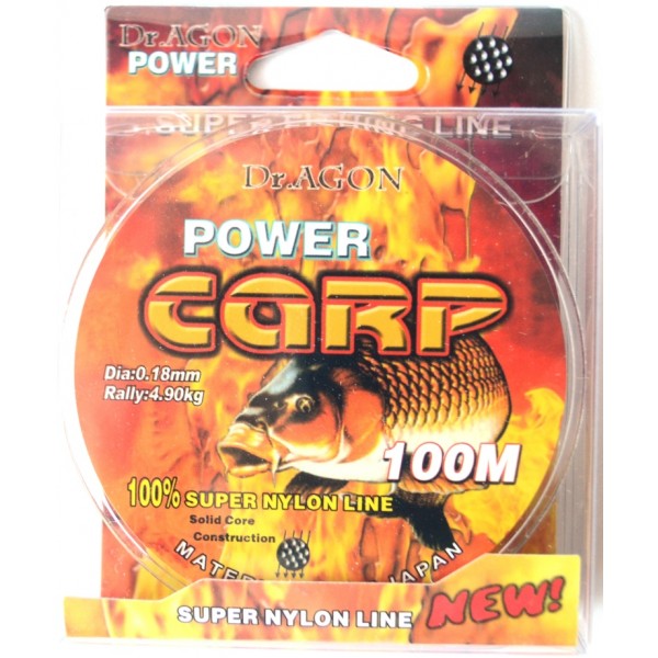Рибальська волосінь мультиколор, DrAGON Power Carp, довжина 100м, перетин 0,18мм